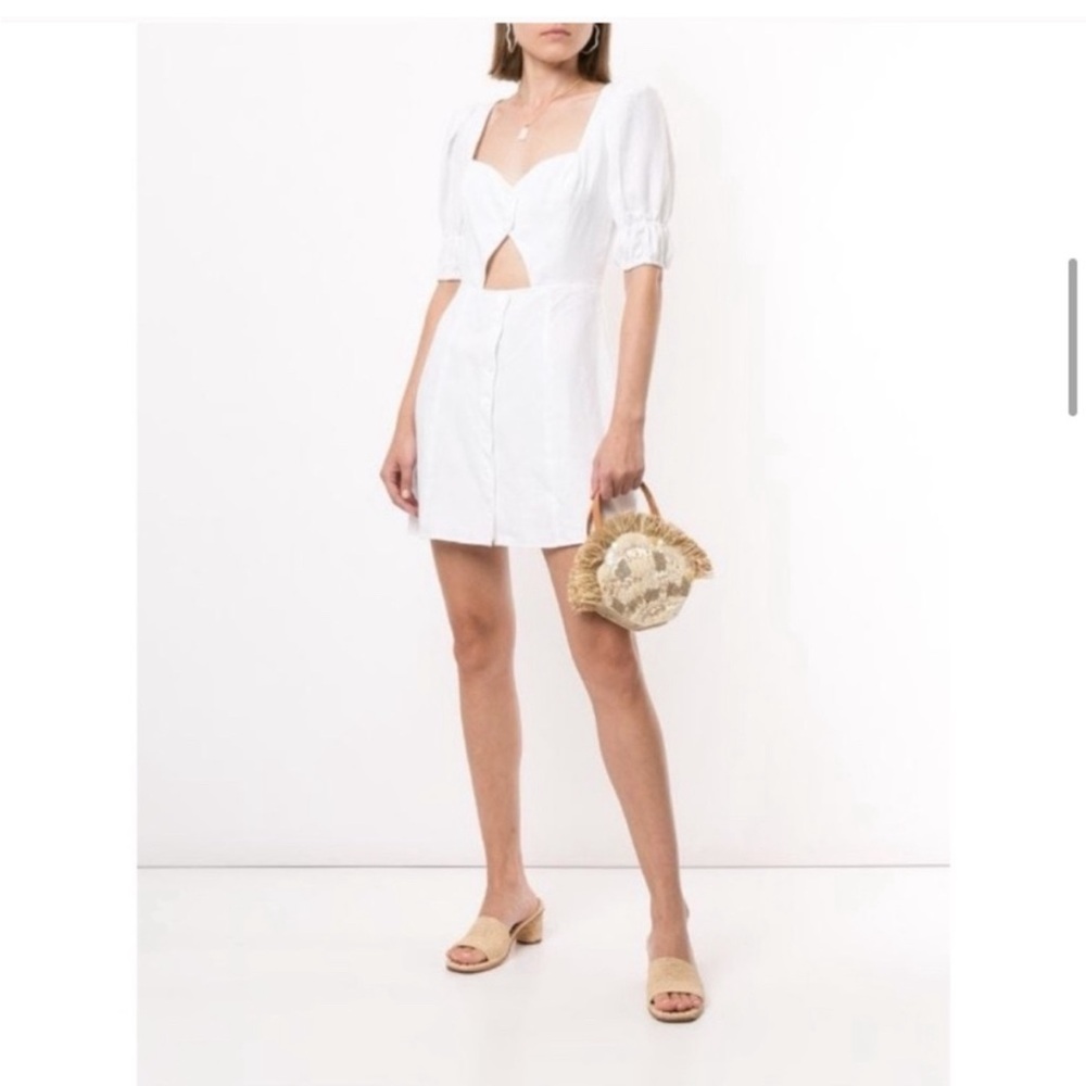 White reformation linen cut out dress sz. 6